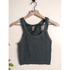 Dynamic Ribbed Sports Bra Dark Green Sz OS